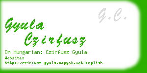 gyula czirfusz business card